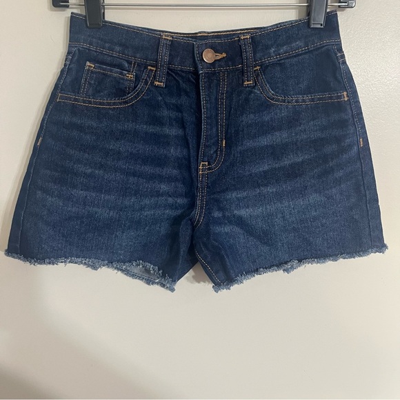 Girls Old Navy High Rise Adjustable Denim Shorts Size 12 Raw Hem - Picture 1 of 12